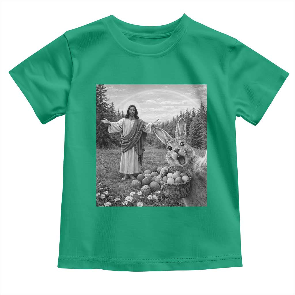 Funny Easter Jesus Toddler T Shirt Christian Jesus Bunny Selfie Religious TS14 Irish Green Print Your Wear