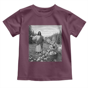 Funny Easter Jesus Toddler T Shirt Christian Jesus Bunny Selfie Religious TS14 Maroon Print Your Wear