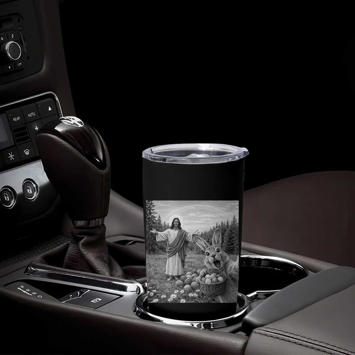 Funny Easter Jesus Tumbler Cup Christian Jesus Bunny Selfie Religious TS14 Print Your Wear