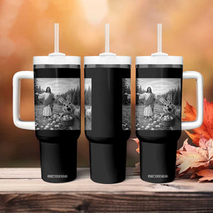 Funny Easter Jesus Tumbler With Handle Christian Jesus Bunny Selfie Religious TS14 Print Your Wear