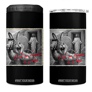 Funny Easter Jesus 4 in 1 Can Cooler Tumbler Christian Jesus Come Back Bunny Selfie TS14 One Size: 16 oz Black Print Your Wear