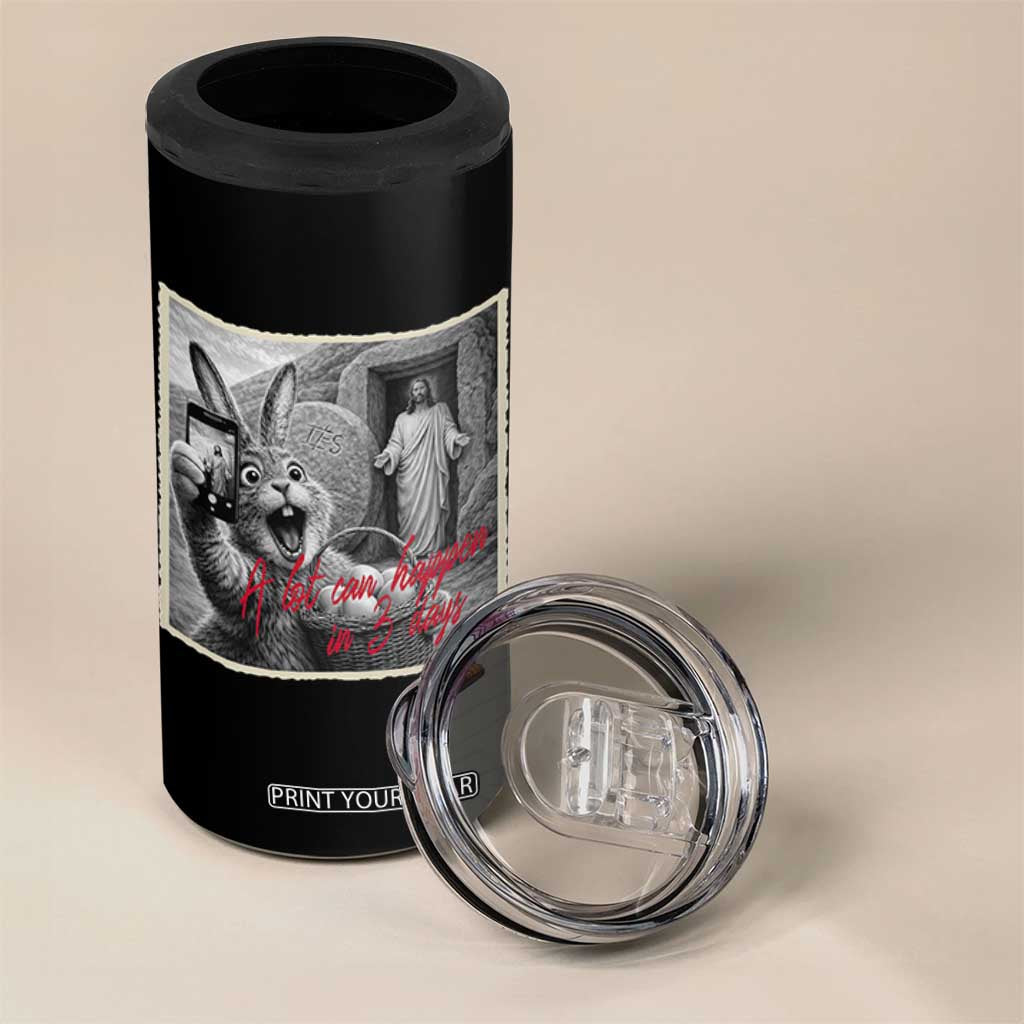 Funny Easter Jesus 4 in 1 Can Cooler Tumbler Christian Jesus Come Back Bunny Selfie TS14 Print Your Wear