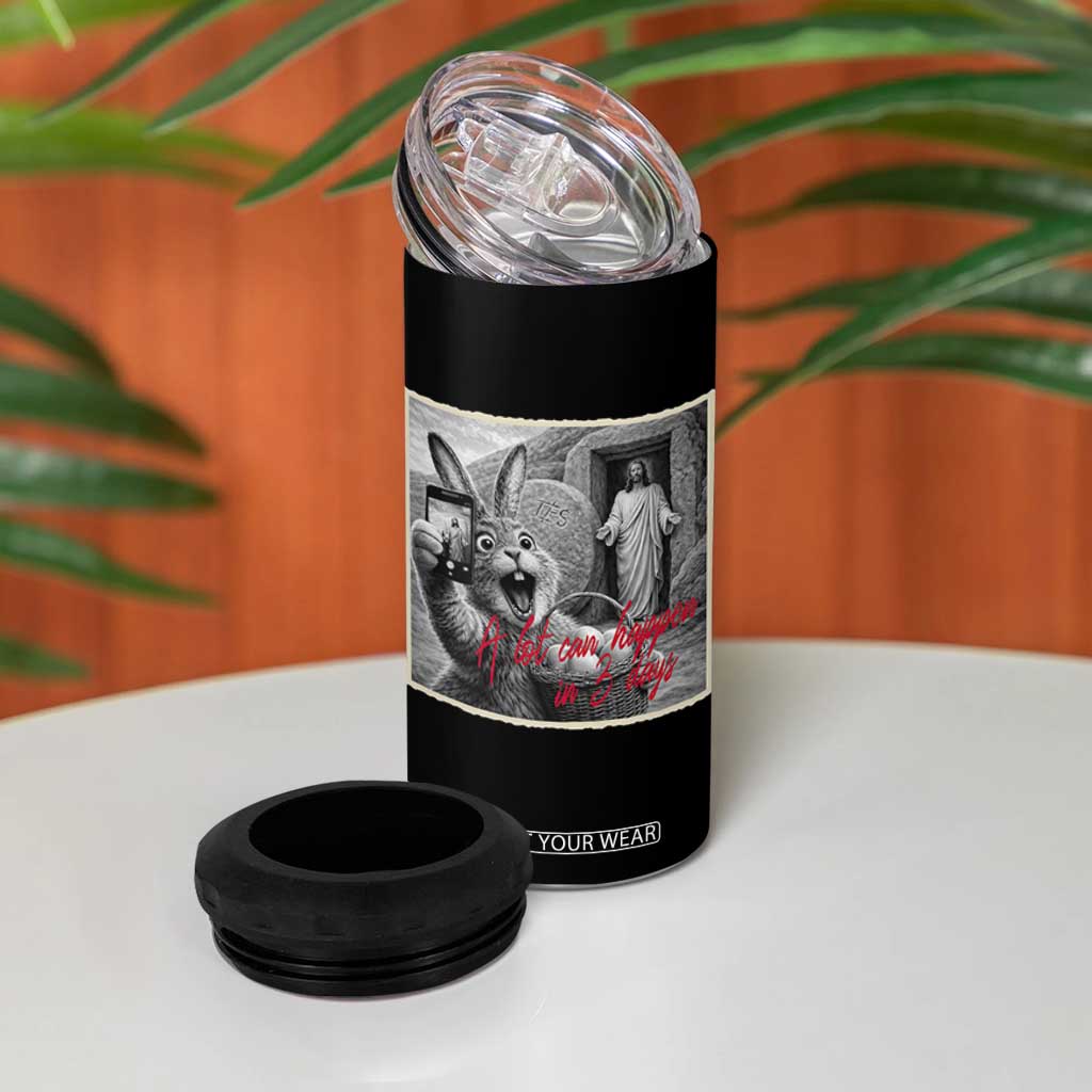 Funny Easter Jesus 4 in 1 Can Cooler Tumbler Christian Jesus Come Back Bunny Selfie TS14 Print Your Wear