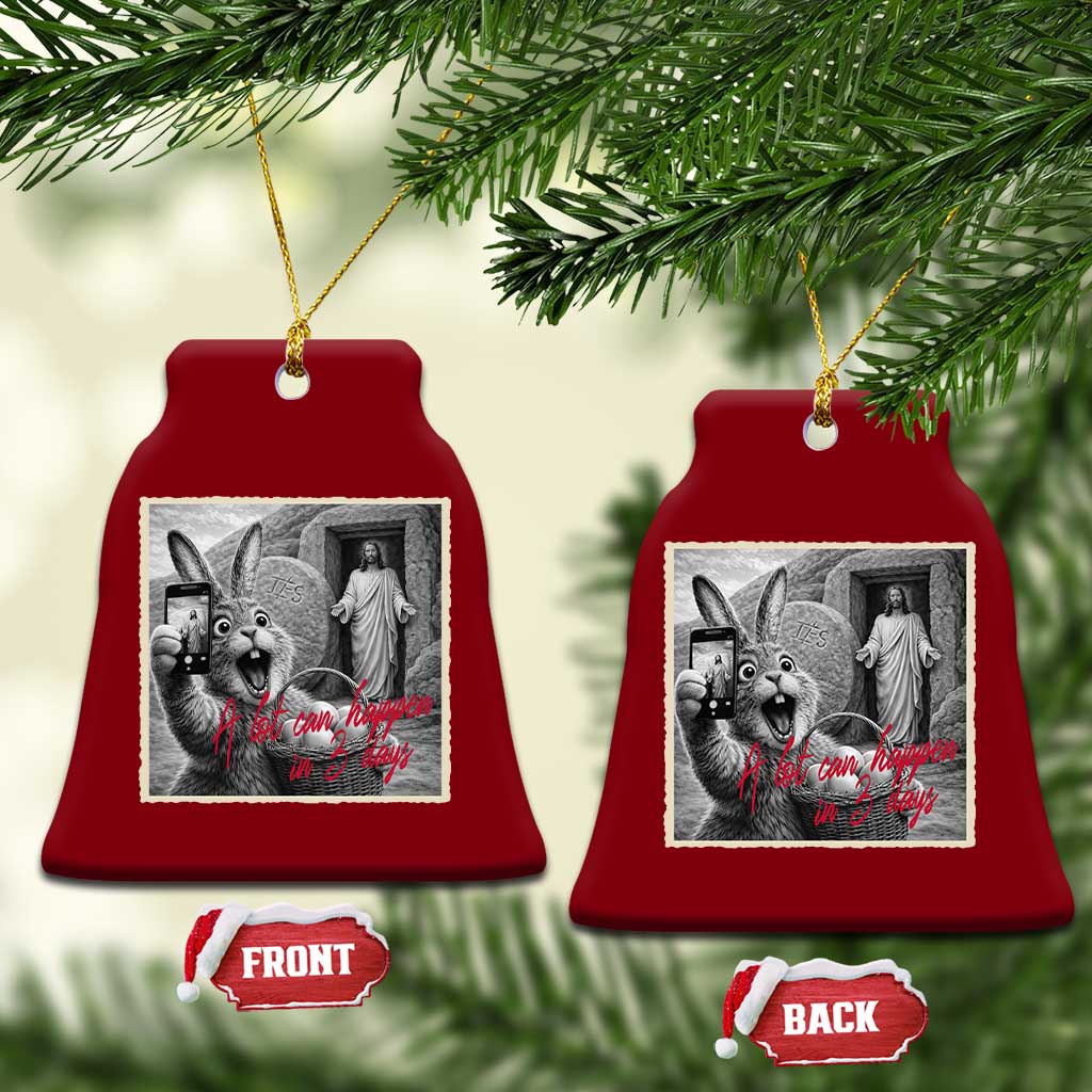 Funny Easter Jesus Ceramic Ornament Christian Jesus Come Back Bunny Selfie TS14 Print Your Wear