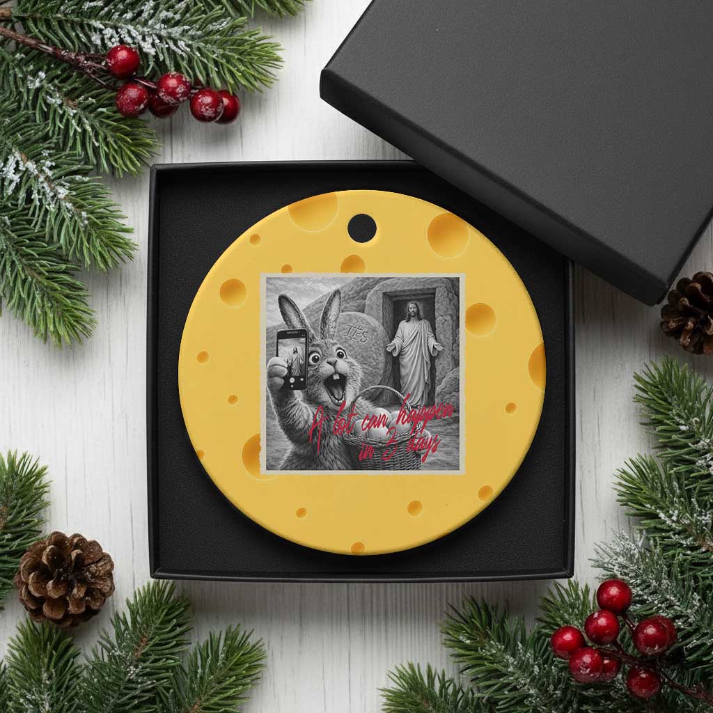 Funny Easter Jesus Ceramic Ornament Christian Jesus Come Back Bunny Selfie TS14 1pc Yellow Cheese Print Your Wear