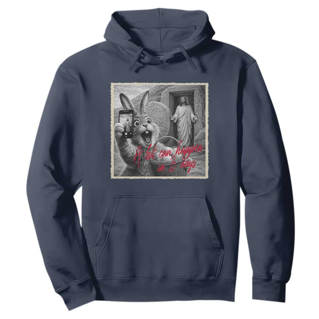 Funny Easter Jesus Hoodie Christian Jesus Come Back Bunny Selfie TS14 Navy Print Your Wear