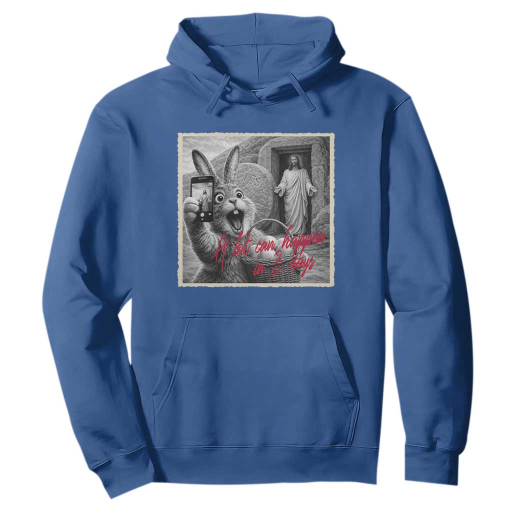 Funny Easter Jesus Hoodie Christian Jesus Come Back Bunny Selfie TS14 Royal Blue Print Your Wear