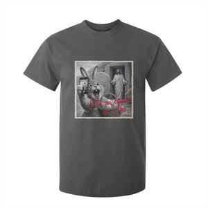 Funny Easter Jesus T Shirt For Kid Christian Jesus Come Back Bunny Selfie TS14 Dark Heather Print Your Wear