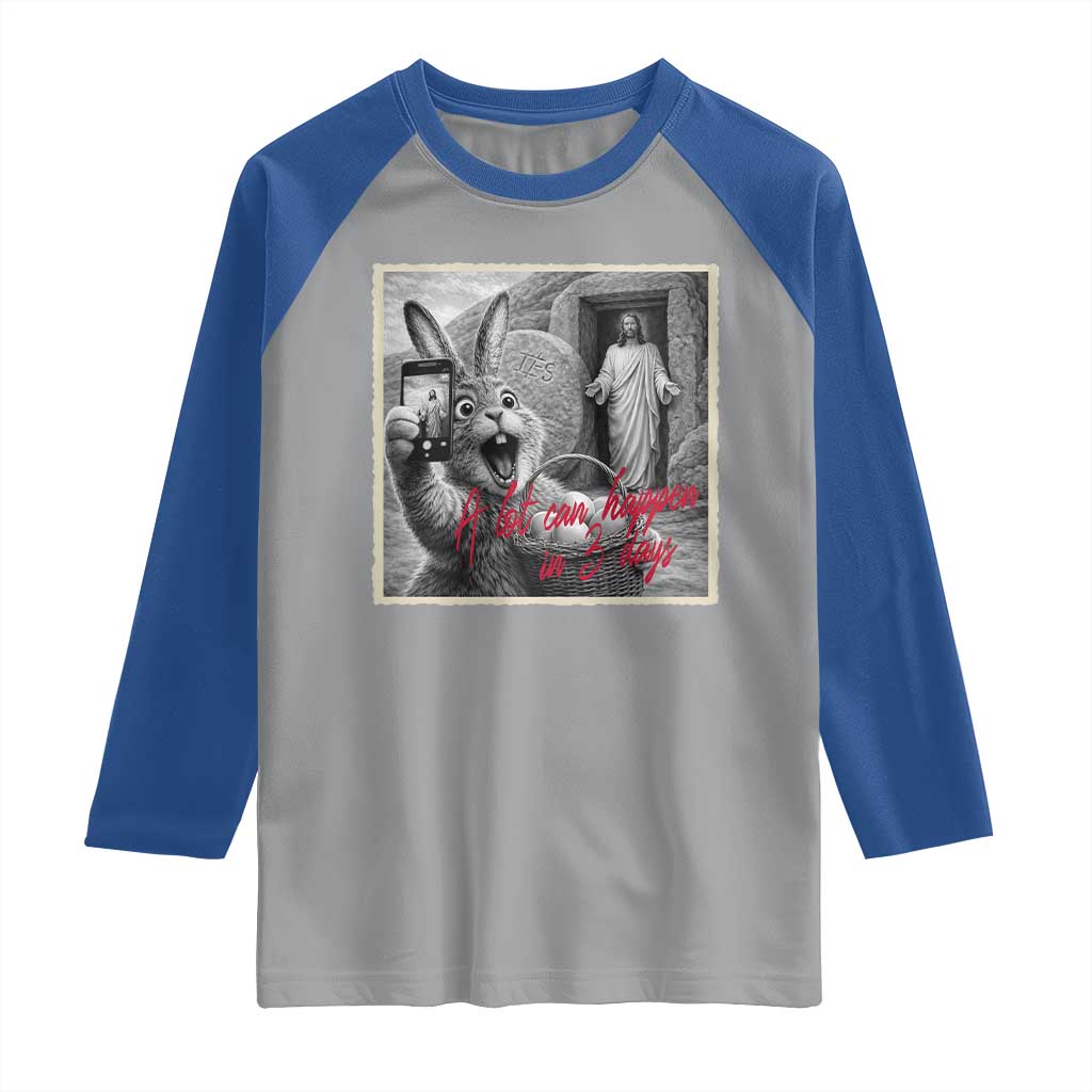 Funny Easter Jesus Raglan Shirt Christian Jesus Come Back Bunny Selfie TS14 Sport Gray Royal Print Your Wear