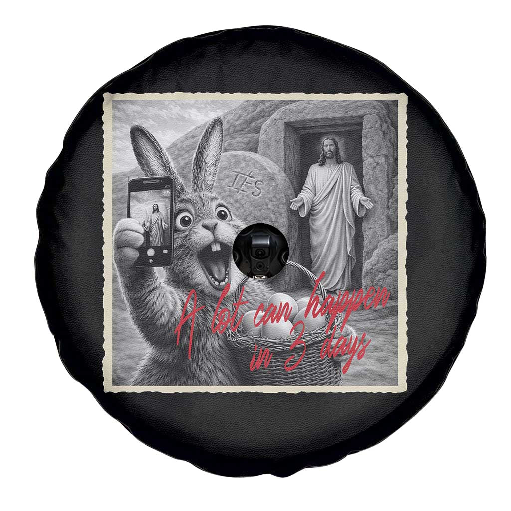 Funny Easter Jesus Spare Tire Cover Christian Jesus Come Back Bunny Selfie TS14 Print Your Wear