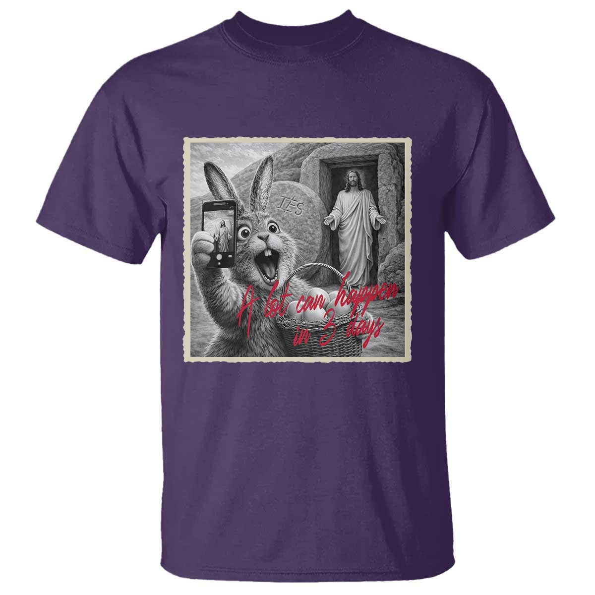 Funny Easter Jesus T Shirt Christian Jesus Come Back Bunny Selfie TS14 Purple Print Your Wear