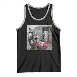Funny Easter Jesus Tank Top Christian Jesus Come Back Bunny Selfie TS14 Black Athletic Heather Print Your Wear
