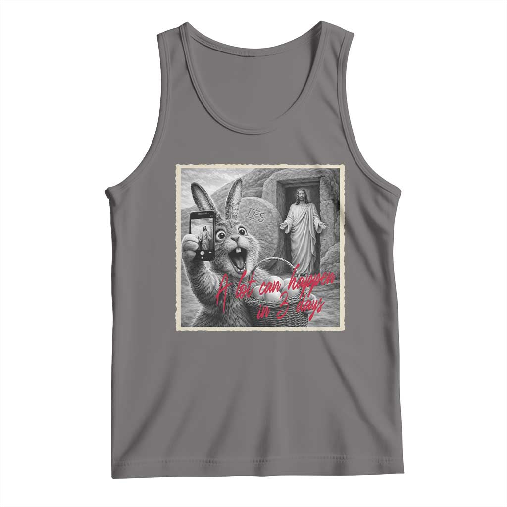 Funny Easter Jesus Tank Top Christian Jesus Come Back Bunny Selfie TS14 Deep Heather Print Your Wear