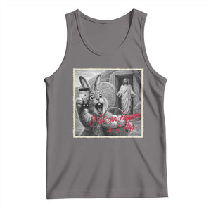 Funny Easter Jesus Tank Top Christian Jesus Come Back Bunny Selfie TS14 Deep Heather Print Your Wear
