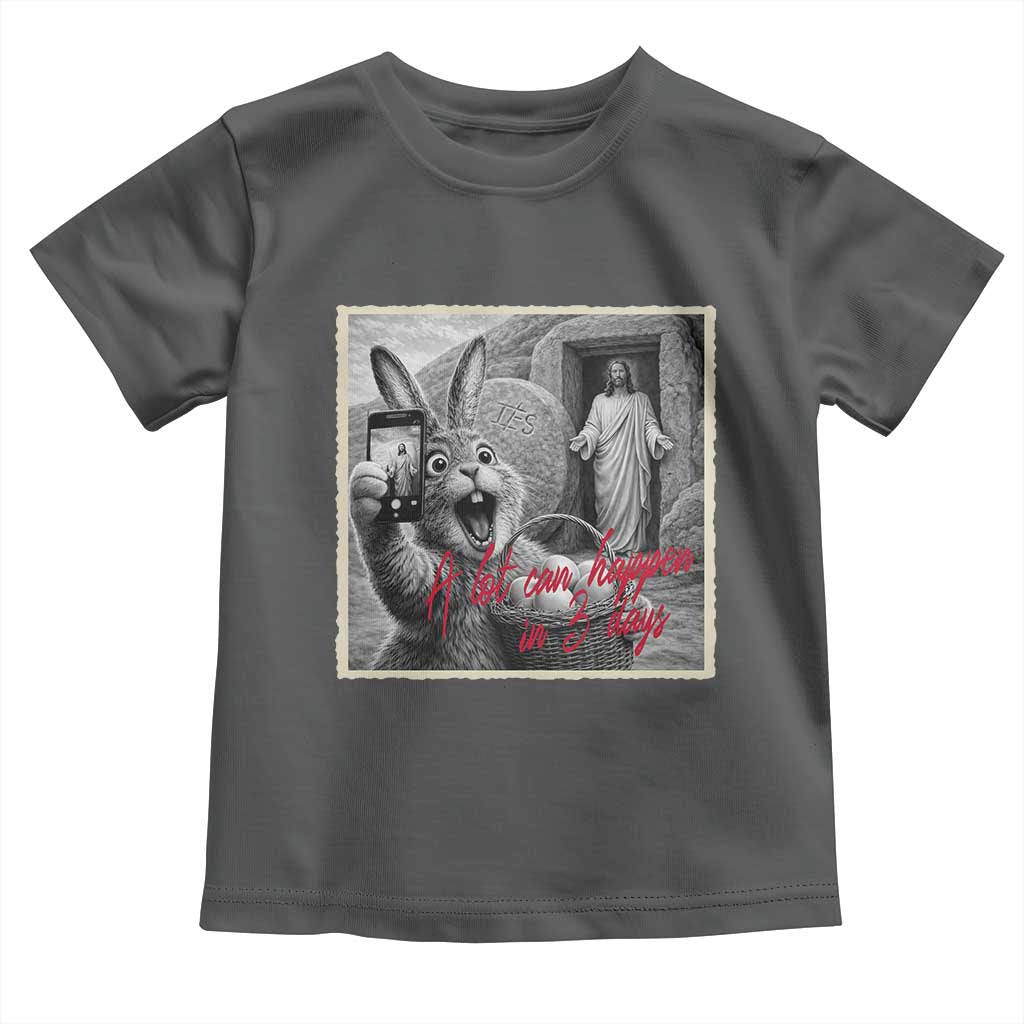 Funny Easter Jesus Toddler T Shirt Christian Jesus Come Back Bunny Selfie TS14 Dark Heather Print Your Wear