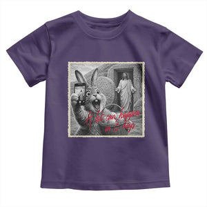 Funny Easter Jesus Toddler T Shirt Christian Jesus Come Back Bunny Selfie TS14 Purple Print Your Wear