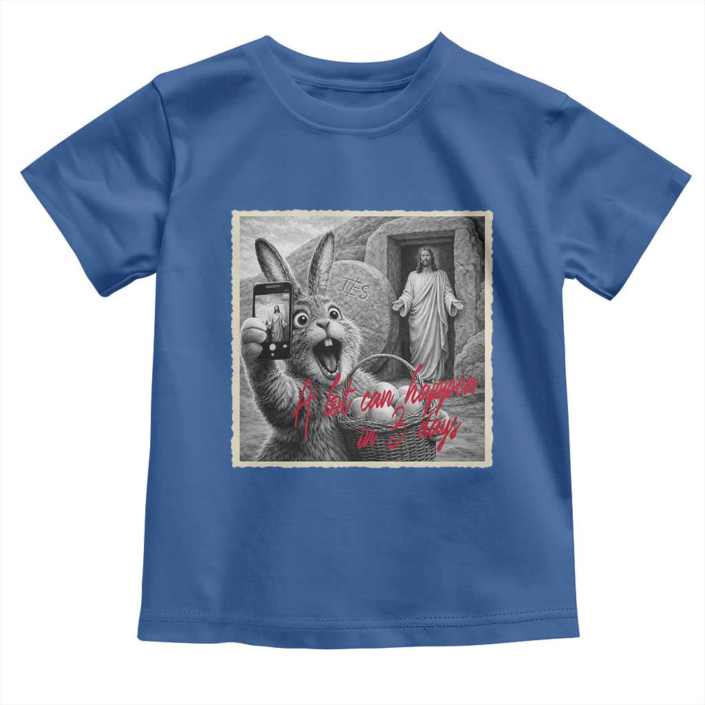 Funny Easter Jesus Toddler T Shirt Christian Jesus Come Back Bunny Selfie TS14 Royal Blue Print Your Wear