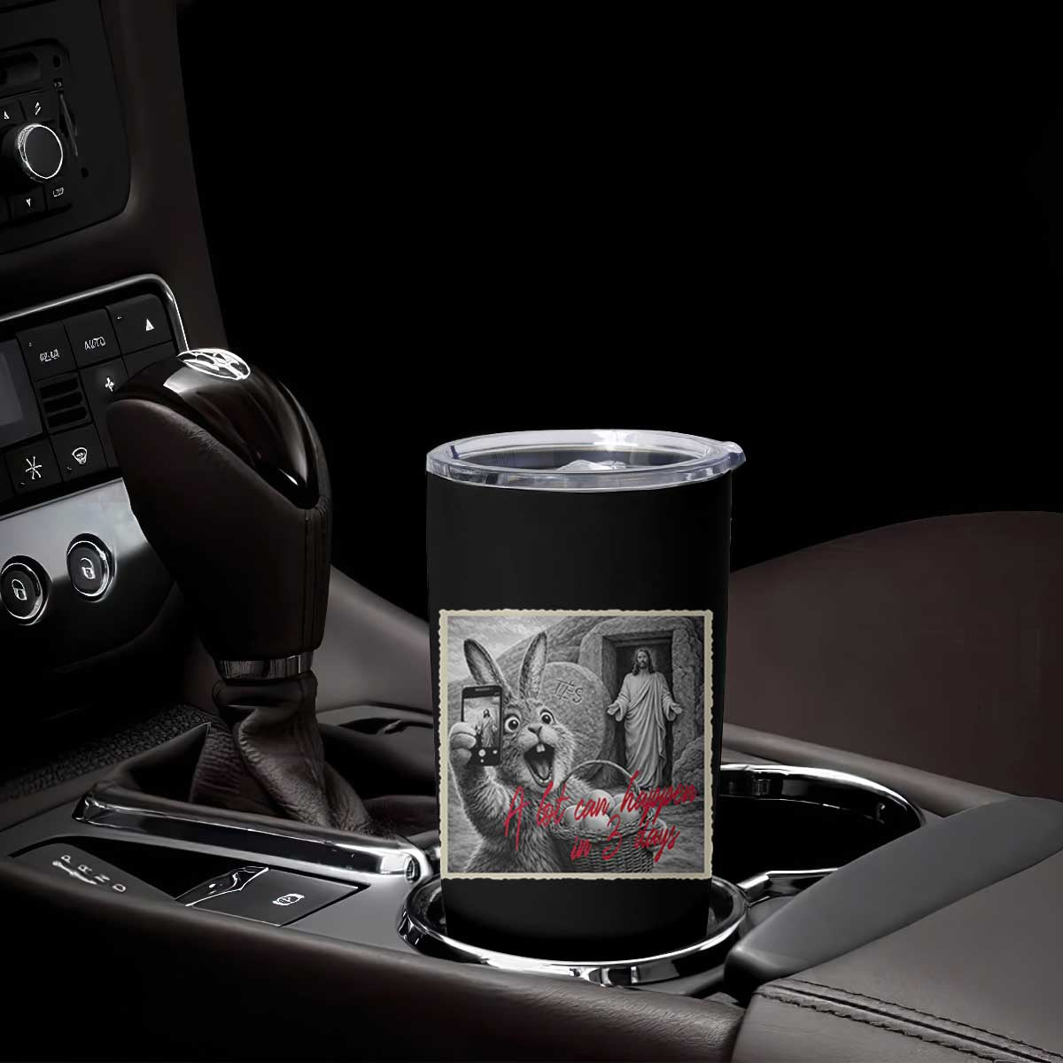 Funny Easter Jesus Tumbler Cup Christian Jesus Come Back Bunny Selfie TS14 Print Your Wear