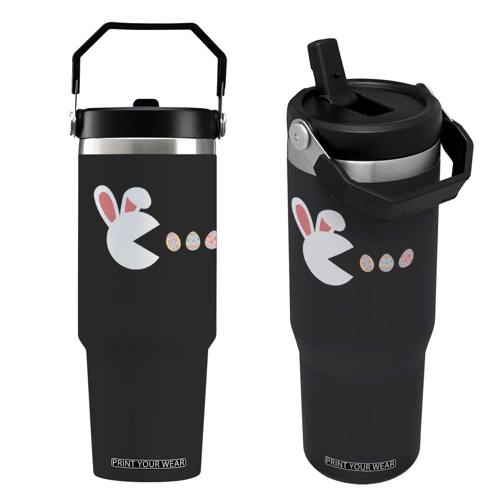 Funny Easter Flip Straw Tumbler Bunny Gamer Egg Hunter TS14 One Size: 30 oz Black Print Your Wear