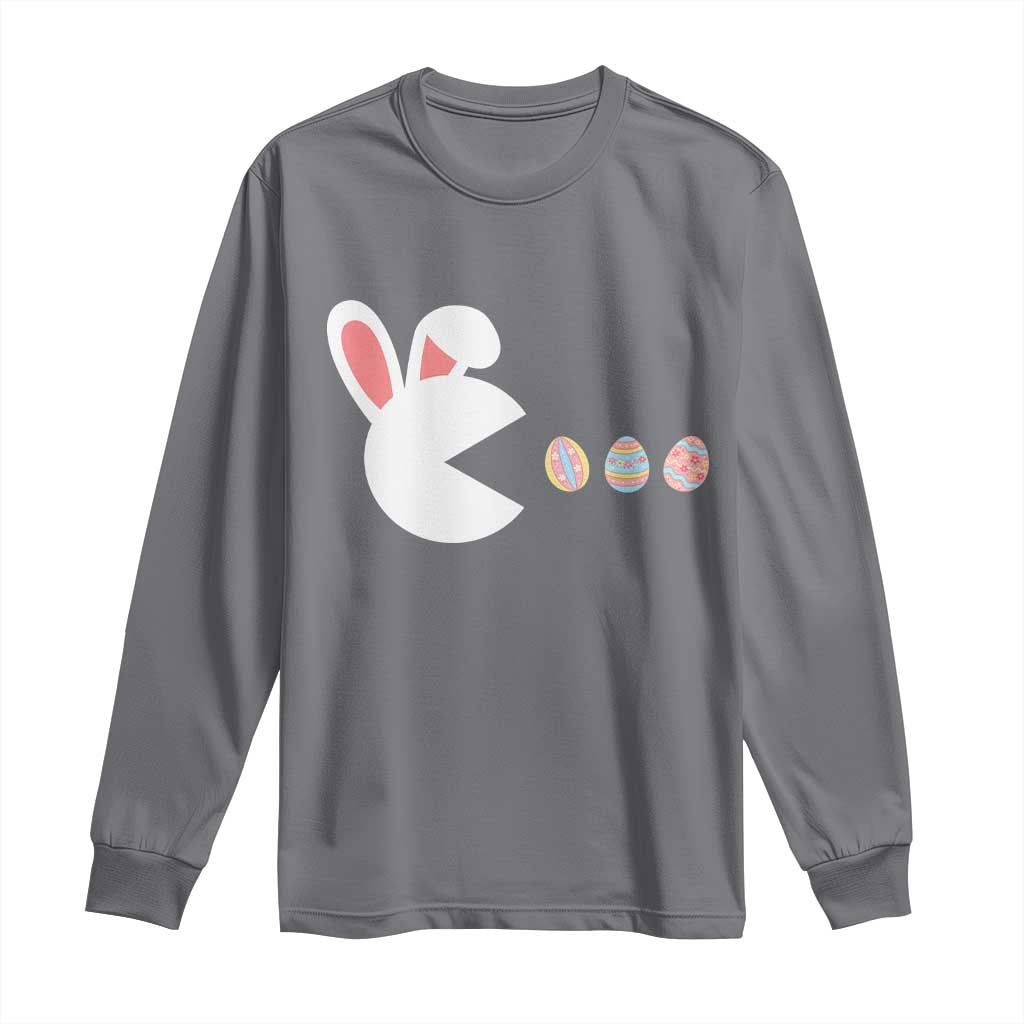 Funny Easter Long Sleeve Shirt Bunny Gamer Egg Hunter TS14 Charcoal Print Your Wear