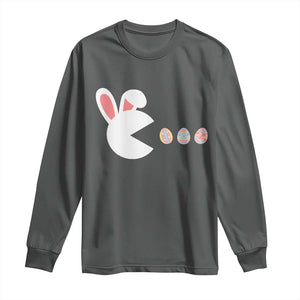 Funny Easter Long Sleeve Shirt Bunny Gamer Egg Hunter TS14 Dark Heather Print Your Wear