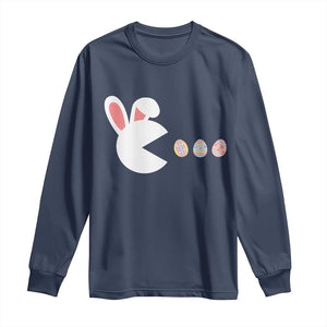 Funny Easter Long Sleeve Shirt Bunny Gamer Egg Hunter TS14 Navy Print Your Wear