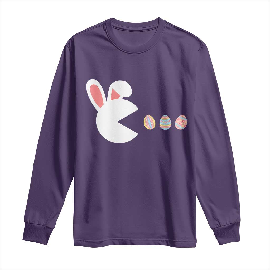 Funny Easter Long Sleeve Shirt Bunny Gamer Egg Hunter TS14 Purple Print Your Wear