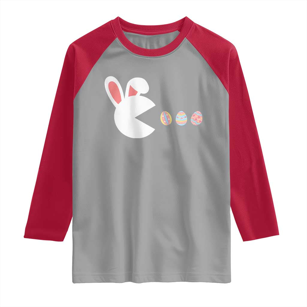 Funny Easter Raglan Shirt Bunny Gamer Egg Hunter TS14 Sport Gray Red Print Your Wear