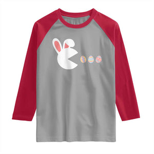 Funny Easter Raglan Shirt Bunny Gamer Egg Hunter TS14 Sport Gray Red Print Your Wear