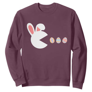 Funny Easter Sweatshirt Bunny Gamer Egg Hunter TS14 Maroon Print Your Wear