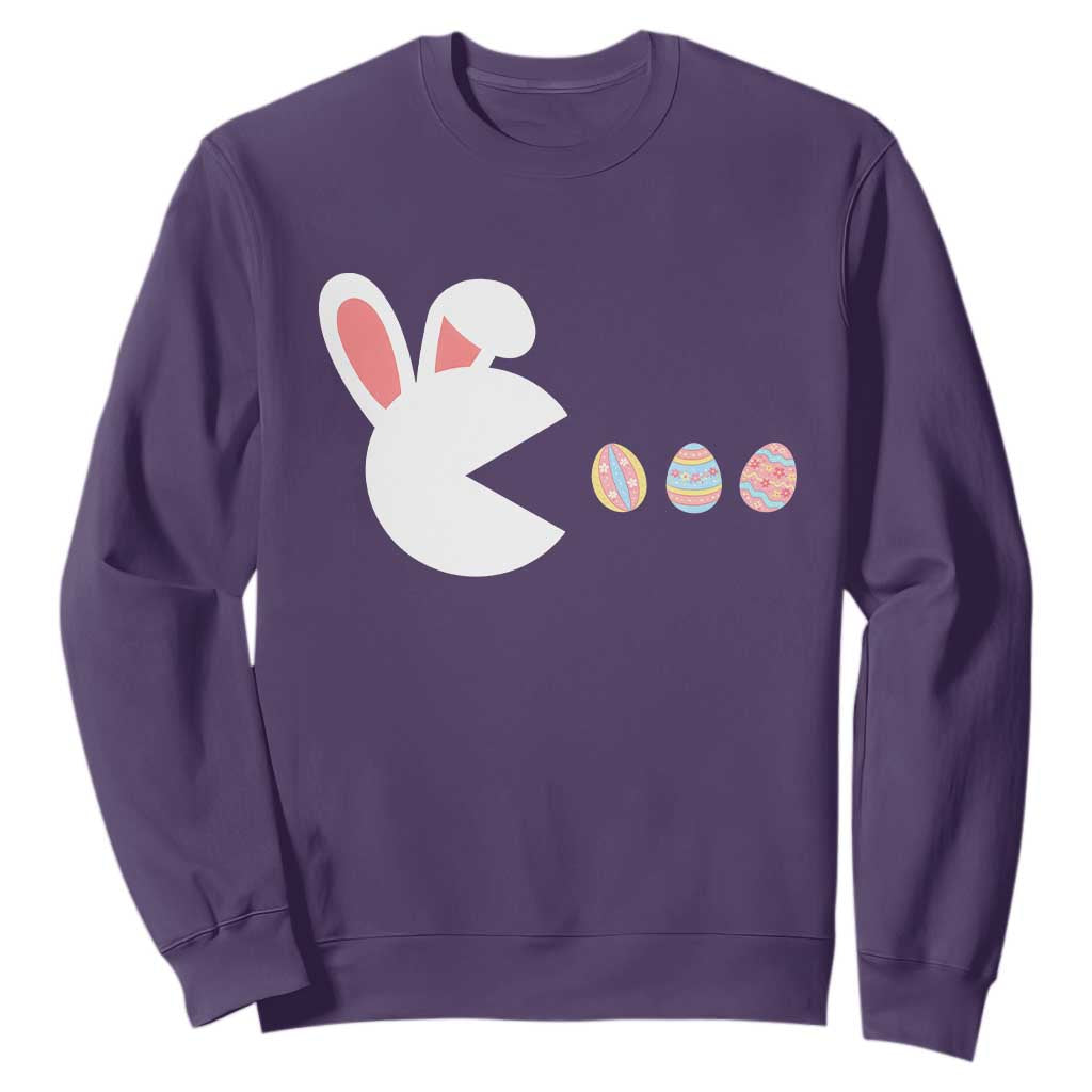 Funny Easter Sweatshirt Bunny Gamer Egg Hunter TS14 Purple Print Your Wear