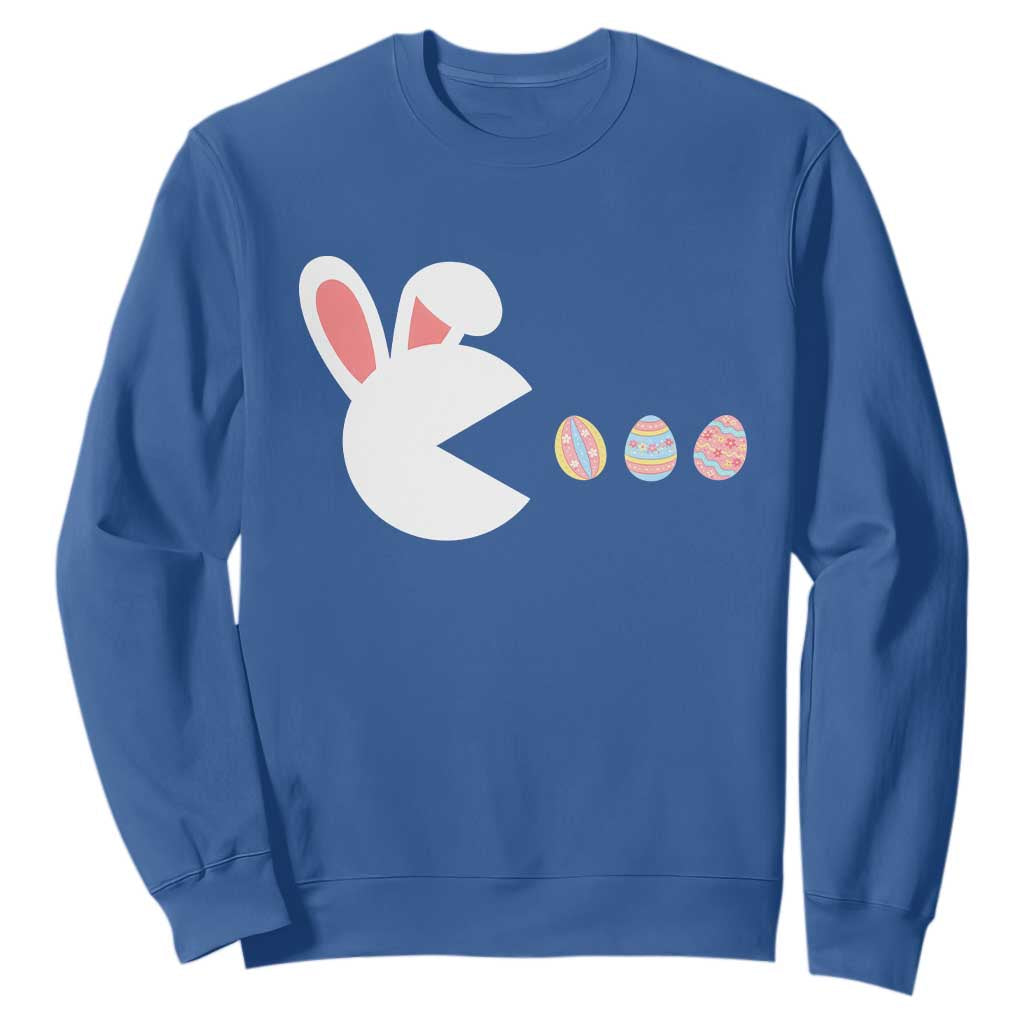 Funny Easter Sweatshirt Bunny Gamer Egg Hunter TS14 Royal Blue Print Your Wear