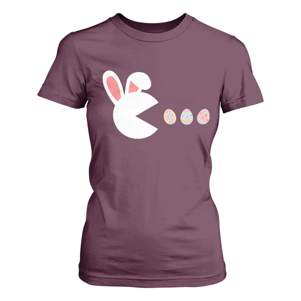 Funny Easter T Shirt For Women Bunny Gamer Egg Hunter TS14 Maroon Print Your Wear