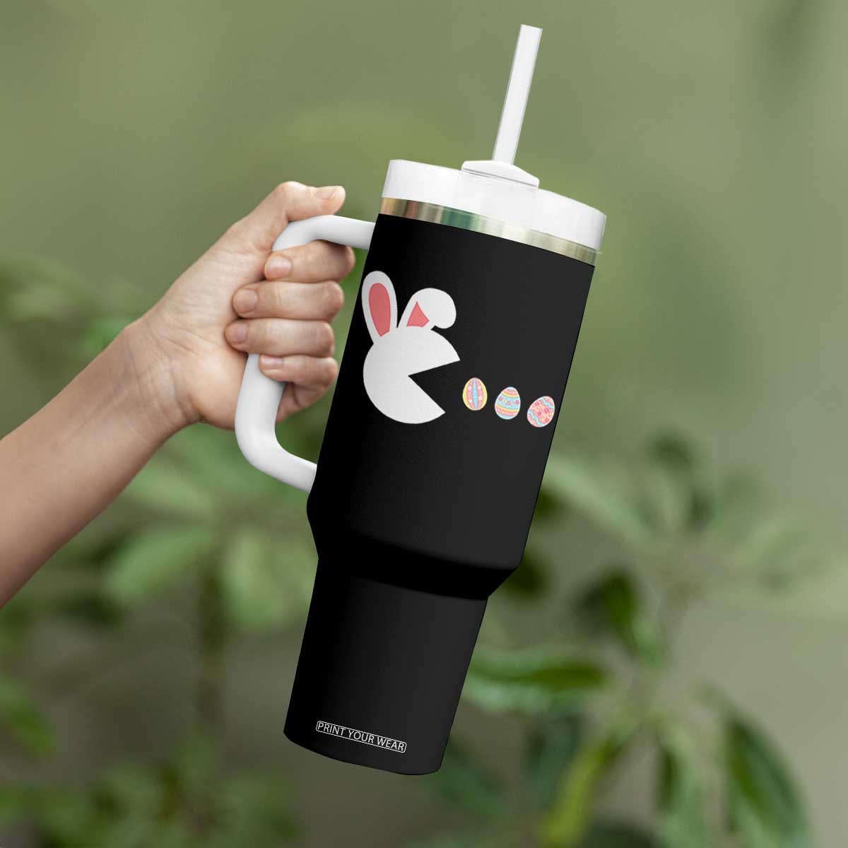 Funny Easter Tumbler With Handle Bunny Gamer Egg Hunter TS14 Print Your Wear