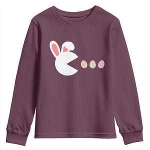 Funny Easter Youth Sweatshirt Bunny Gamer Egg Hunter TS14 Maroon Print Your Wear