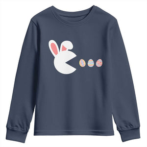 Funny Easter Youth Sweatshirt Bunny Gamer Egg Hunter TS14 Navy Print Your Wear
