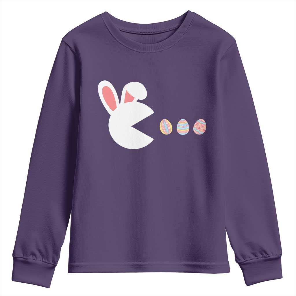 Funny Easter Youth Sweatshirt Bunny Gamer Egg Hunter TS14 Purple Print Your Wear
