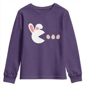 Funny Easter Youth Sweatshirt Bunny Gamer Egg Hunter TS14 Purple Print Your Wear
