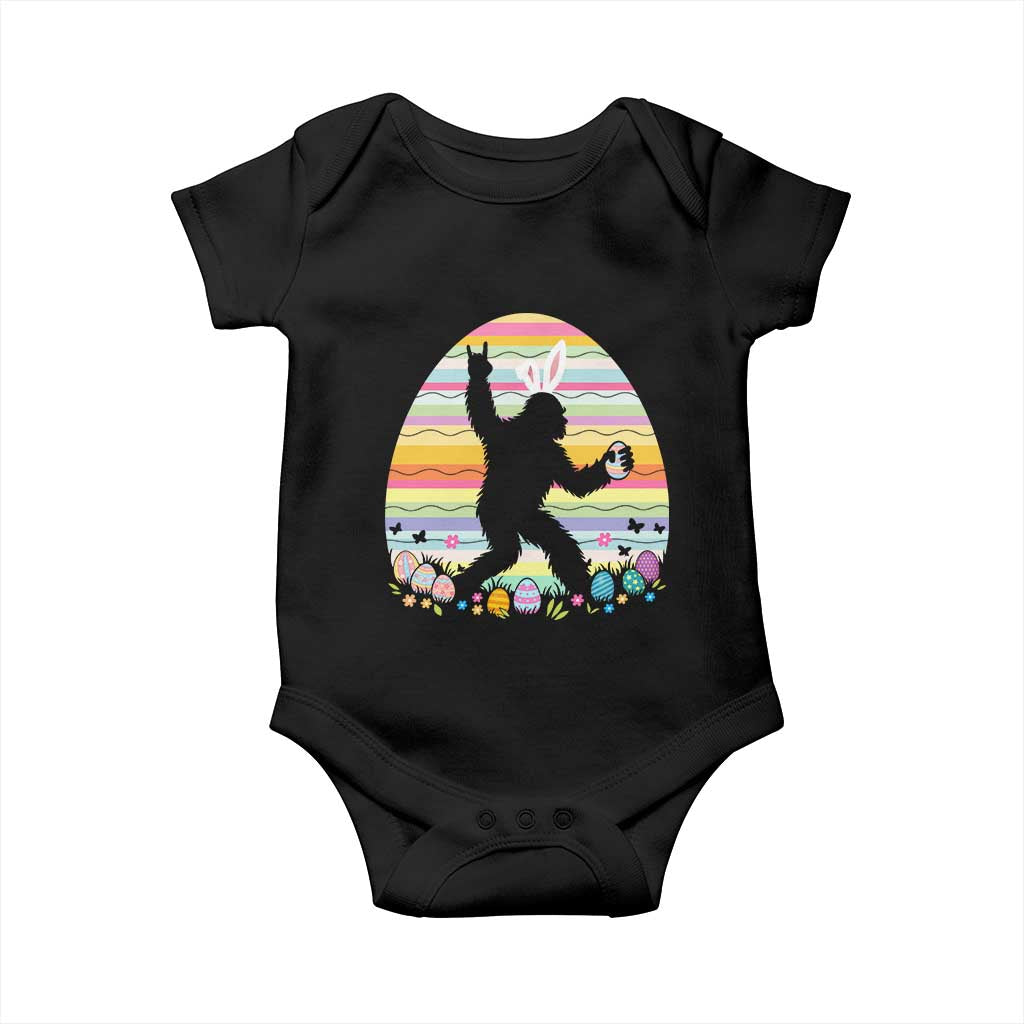 Funny Bigfot Easter Baby Onesie Sasquatch Rock On Rabbit TS14 Black Print Your Wear