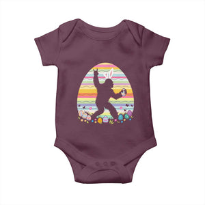 Funny Bigfot Easter Baby Onesie Sasquatch Rock On Rabbit TS14 Maroon Print Your Wear