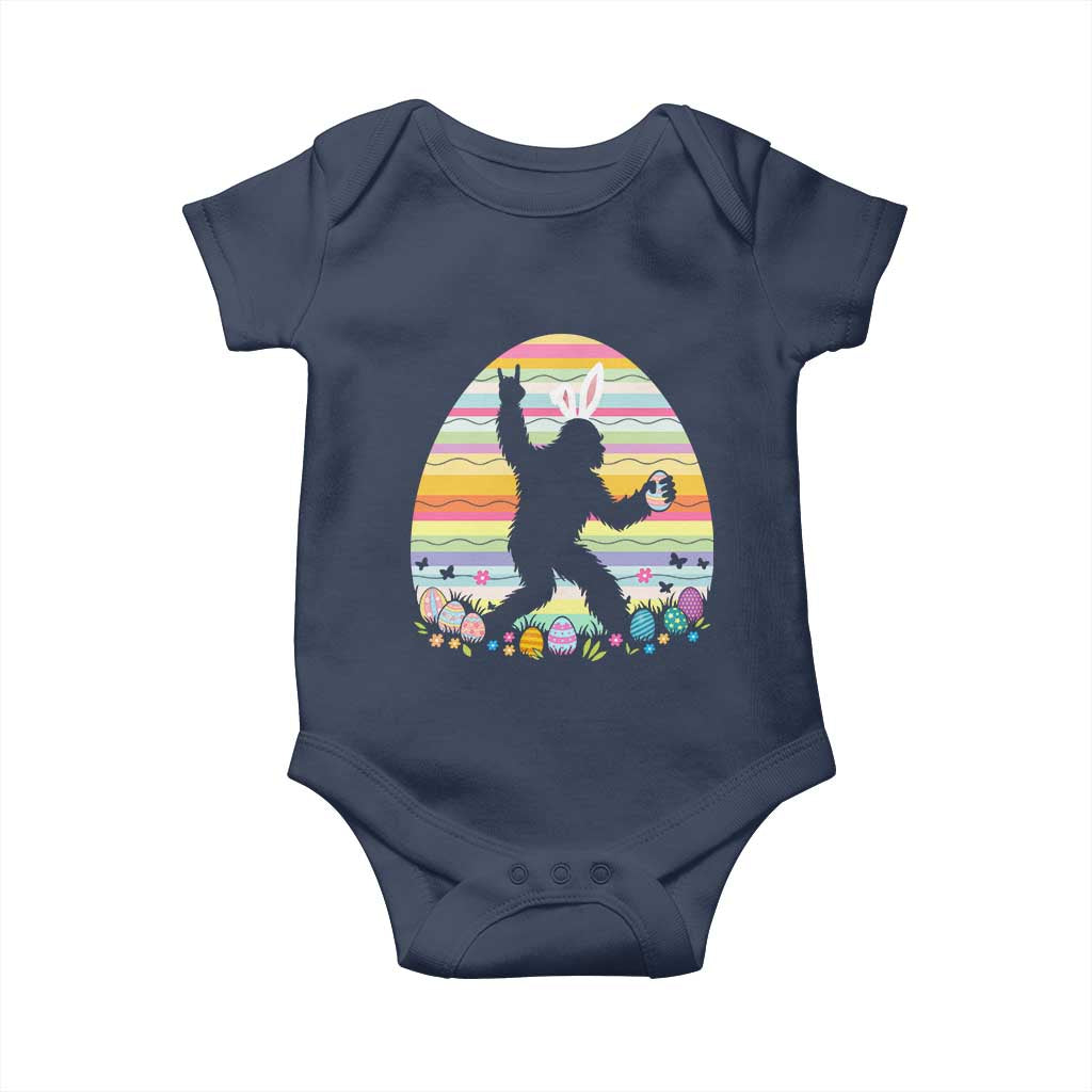 Funny Bigfot Easter Baby Onesie Sasquatch Rock On Rabbit TS14 Navy Print Your Wear