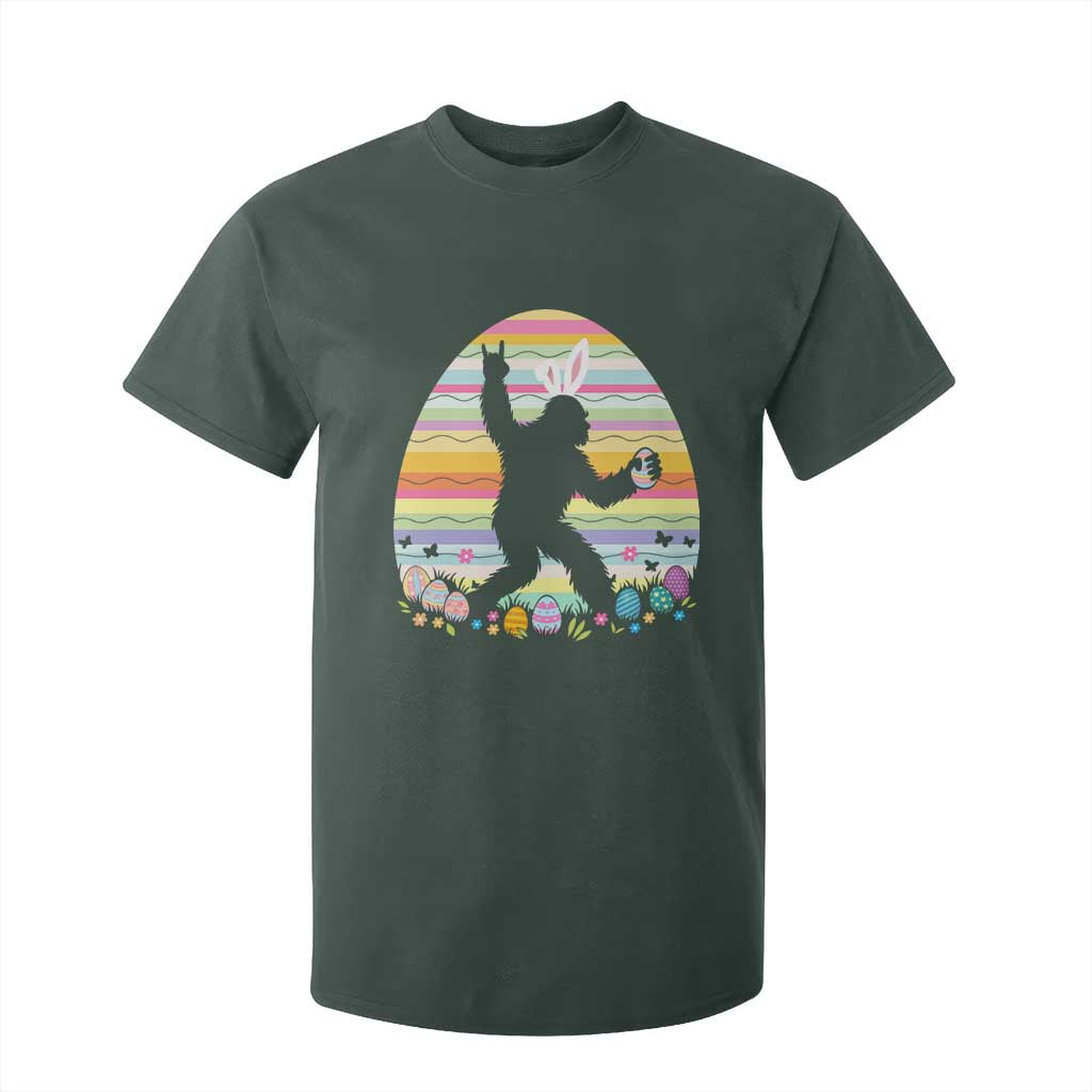 Funny Bigfot Easter T Shirt For Kid Sasquatch Rock On Rabbit TS14 Dark Forest Green Print Your Wear