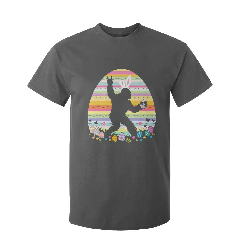 Funny Bigfot Easter T Shirt For Kid Sasquatch Rock On Rabbit TS14 Dark Heather Print Your Wear
