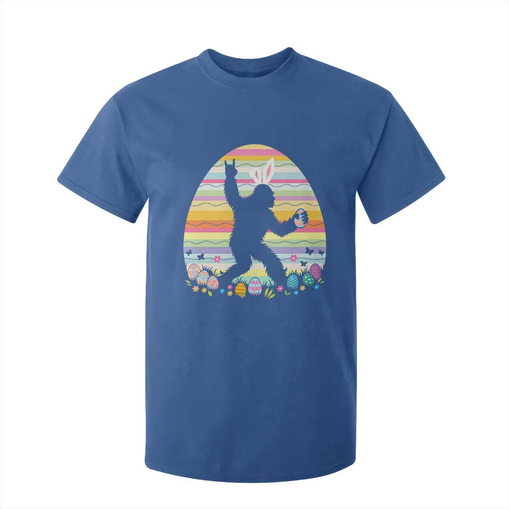 Funny Bigfot Easter T Shirt For Kid Sasquatch Rock On Rabbit TS14 Royal Blue Print Your Wear