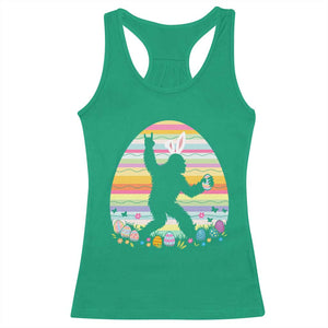 Funny Bigfot Easter Racerback Tank Top Sasquatch Rock On Rabbit TS14 Irish Green Print Your Wear