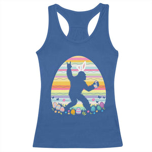Funny Bigfot Easter Racerback Tank Top Sasquatch Rock On Rabbit TS14 Royal Blue Print Your Wear