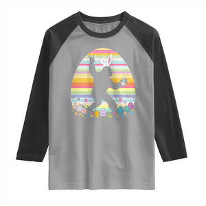 Funny Bigfot Easter Raglan Shirt Sasquatch Rock On Rabbit TS14 Sport Gray Black Print Your Wear