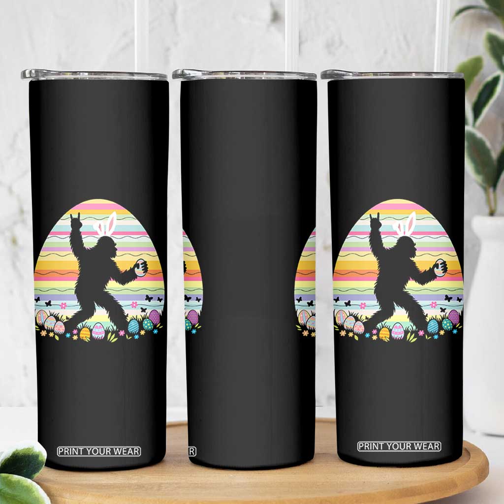 Funny Bigfot Easter Skinny Tumbler Sasquatch Rock On Rabbit TS14 Print Your Wear