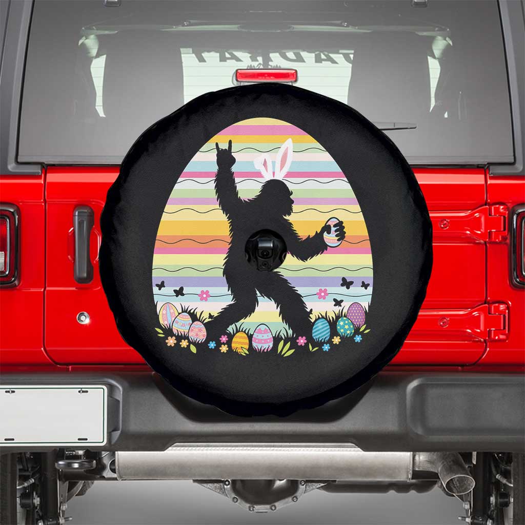 Funny Bigfot Easter Spare Tire Cover Sasquatch Rock On Rabbit TS14 Black Print Your Wear