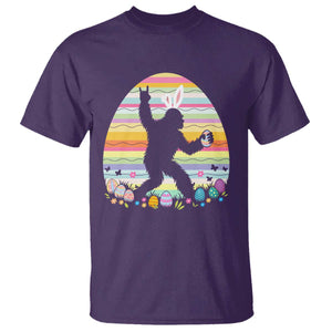 Funny Bigfot Easter T Shirt Sasquatch Rock On Rabbit TS14 Purple Print Your Wear